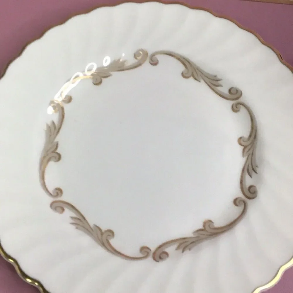 Vintage Syracuse Baroque White Tea Cup & Saucer Set‎ Hand-Crafted USA
